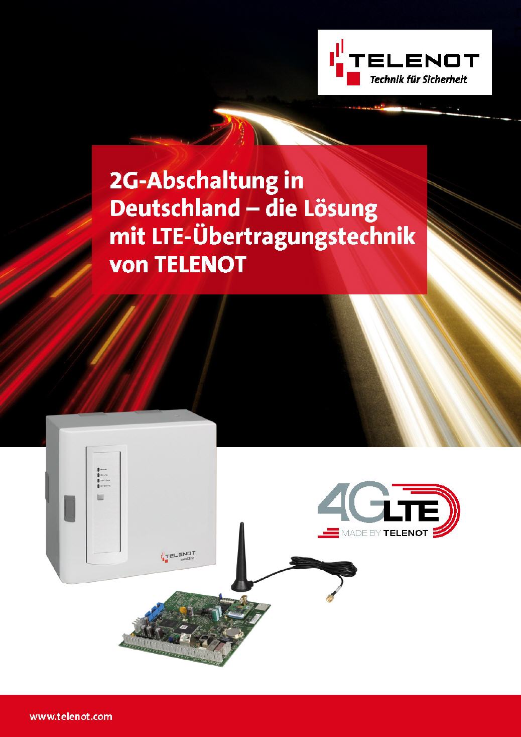Prospekt Telenot 2G-Abschaltung